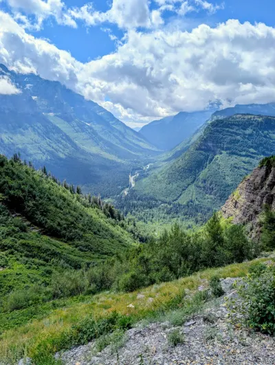 Looking back down on the valley