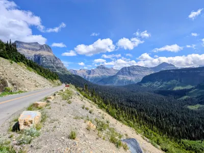 A view alongside the Going to the Sun Road
