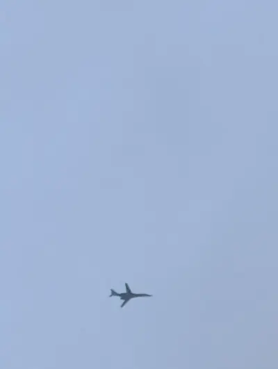 An airborne B-1 seen while near Rapid City, SD
