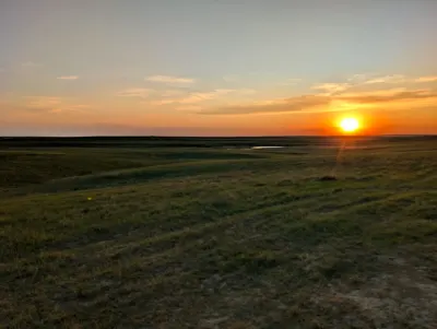 Sunset from my campsite just outside of the Badlands National Park