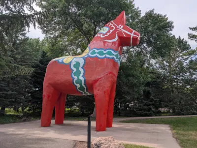 Dala horse at Scandinavian Heritage Park, Minot ND