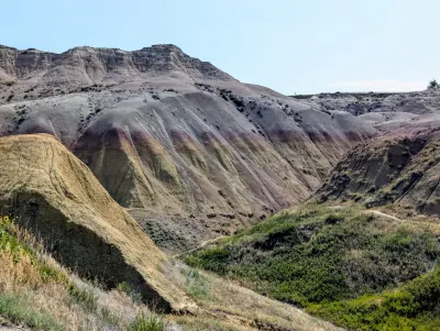 The camera didn't really capture the layers of colors at Badlands National Park