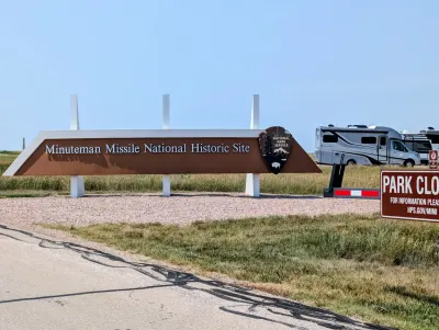 Minuteman Missile National Historic Site entry sign, stopping by the visitor's center on the way out 