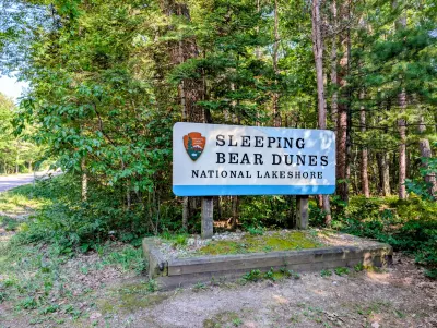 Sleeping Bear Dunes National Lakeshore entry sign