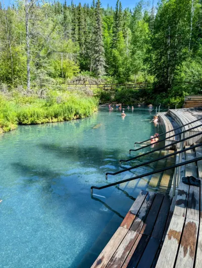 It's never too warm to soak in a hot spring, plus my body could use it!