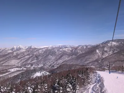 Looking down at the run from the gondola