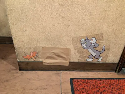 Had dinner at a yakiniku restaurant, and they had a creative way of decorating a hole near the door