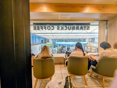 This is one of my most favorite Starbucks in the world, overlooking a subway gate in Shinjuku