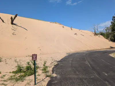 Mt. Baldy sand dune which reaches 126 feed above the water level of Lake Michigan