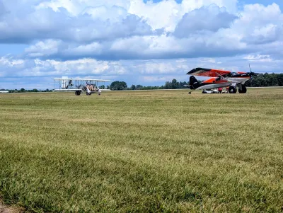 Wright Model B behind a Husky