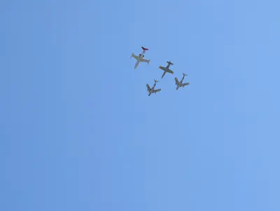 Formation of various warbird jets