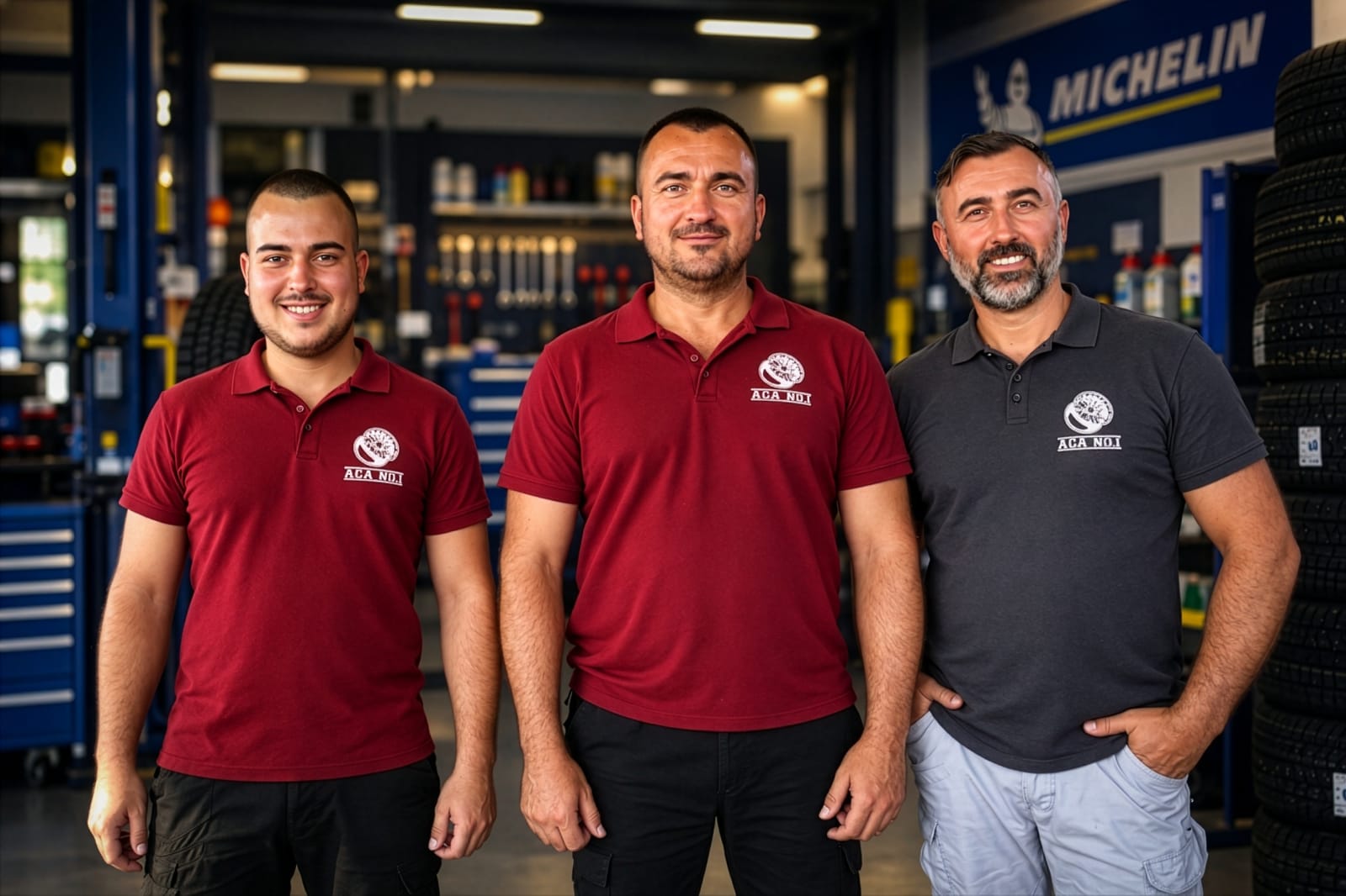 Luka, Aleksandar i Rade — ekipa radnje A.C.A No1