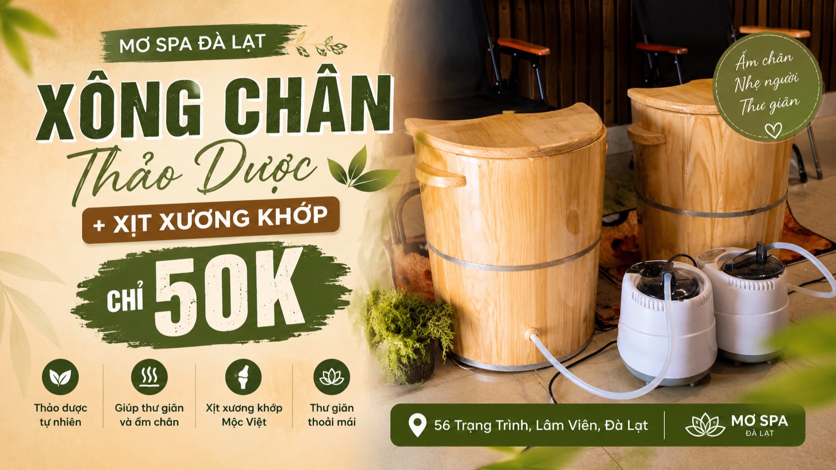 Xông Chân Thảo Dược Đà Lạt Chỉ 50K