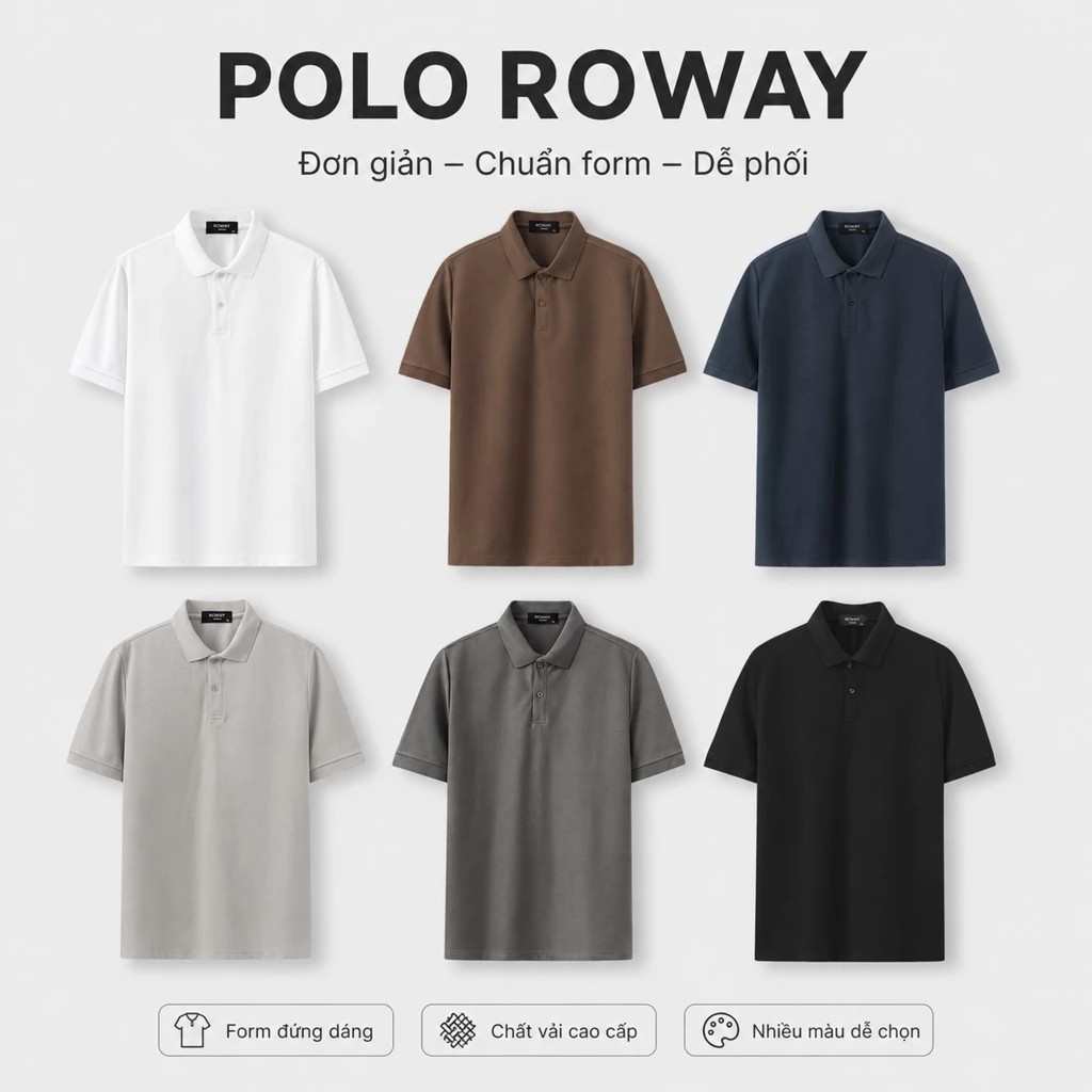 Áo thun polo nam ROWAY cotton