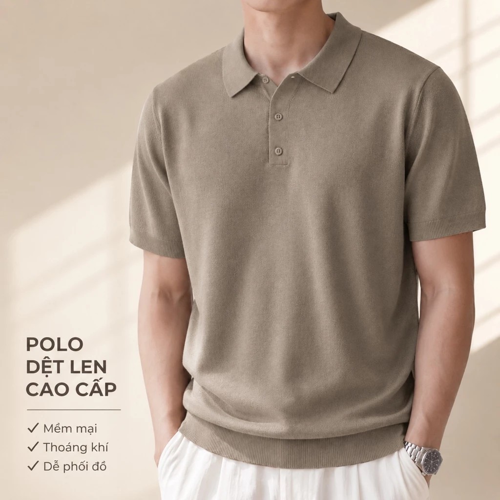 Áo polo dệt len ROWAY PREMIUM