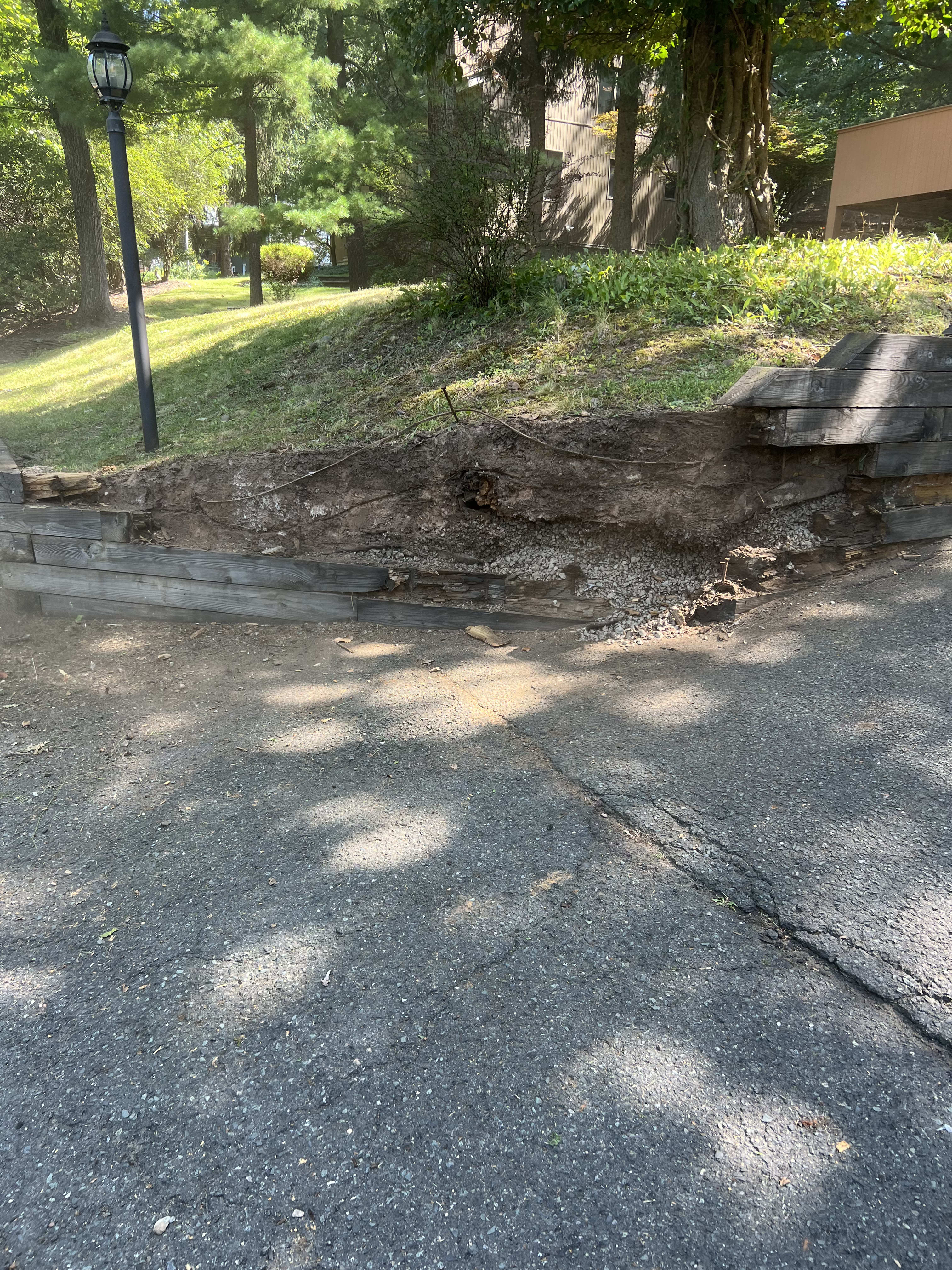 Retaining wall before repair