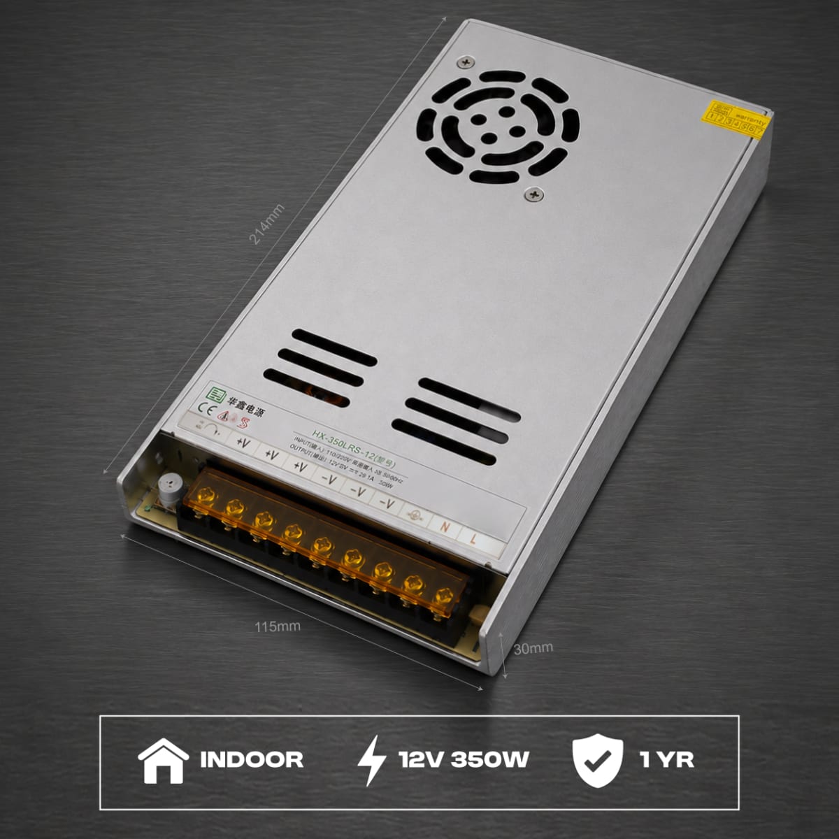 WHOOSH Industrial Control LED Power Supply – 12V 350W | For Indoor Industrial & LED Applications