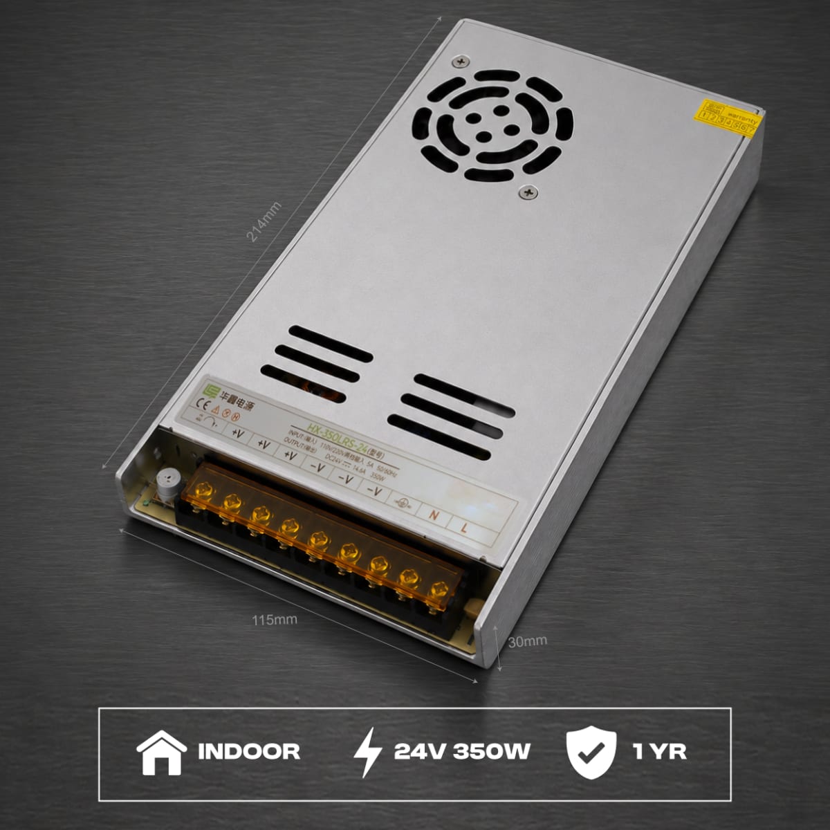 WHOOSH Industrial Control LED Power Supply – 24V 350W | For Indoor Industrial & LED Applications