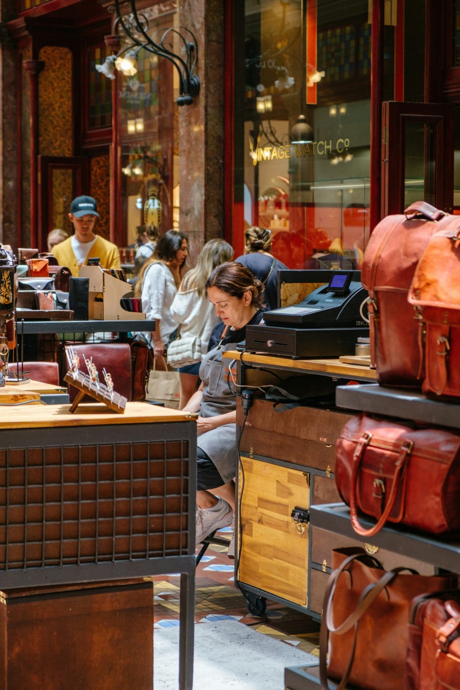 Customers in a boutique store