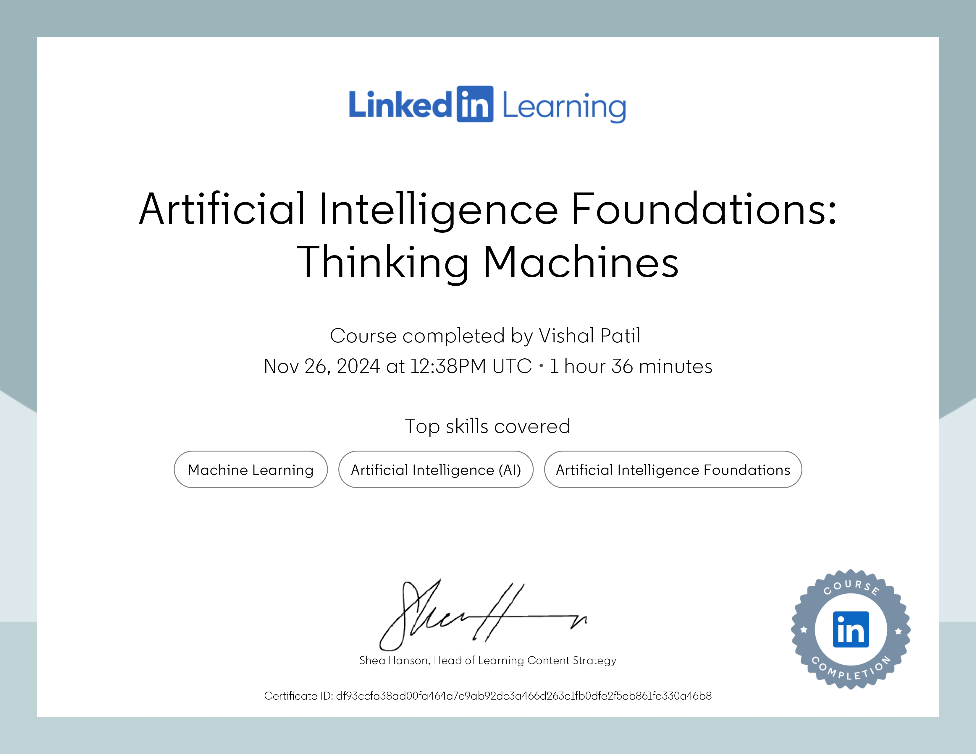 Artificial Intelligence Foundations: Thinking Machines