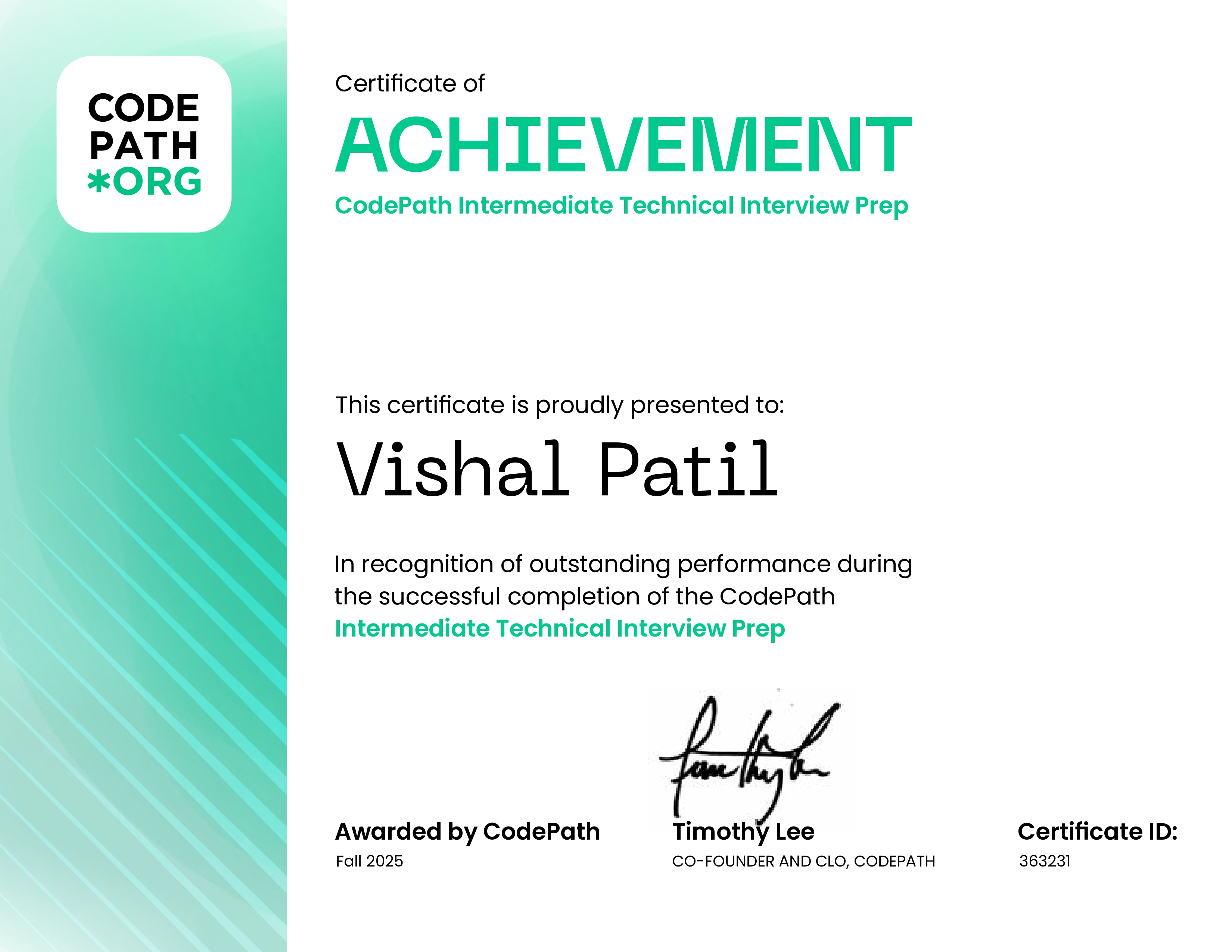 CodePath Intermediate Technical Interview Preparation