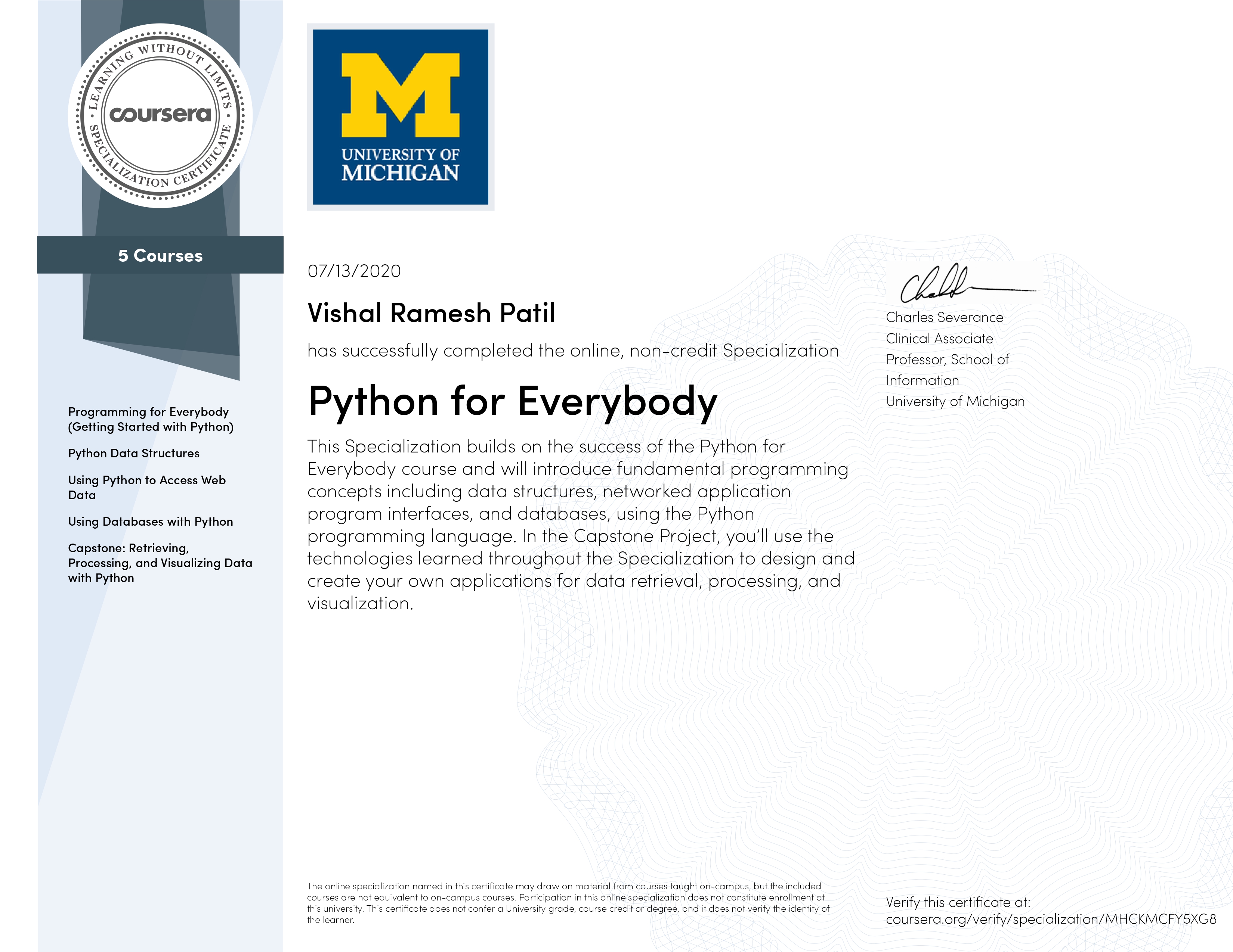 Python for Everybody Specialization