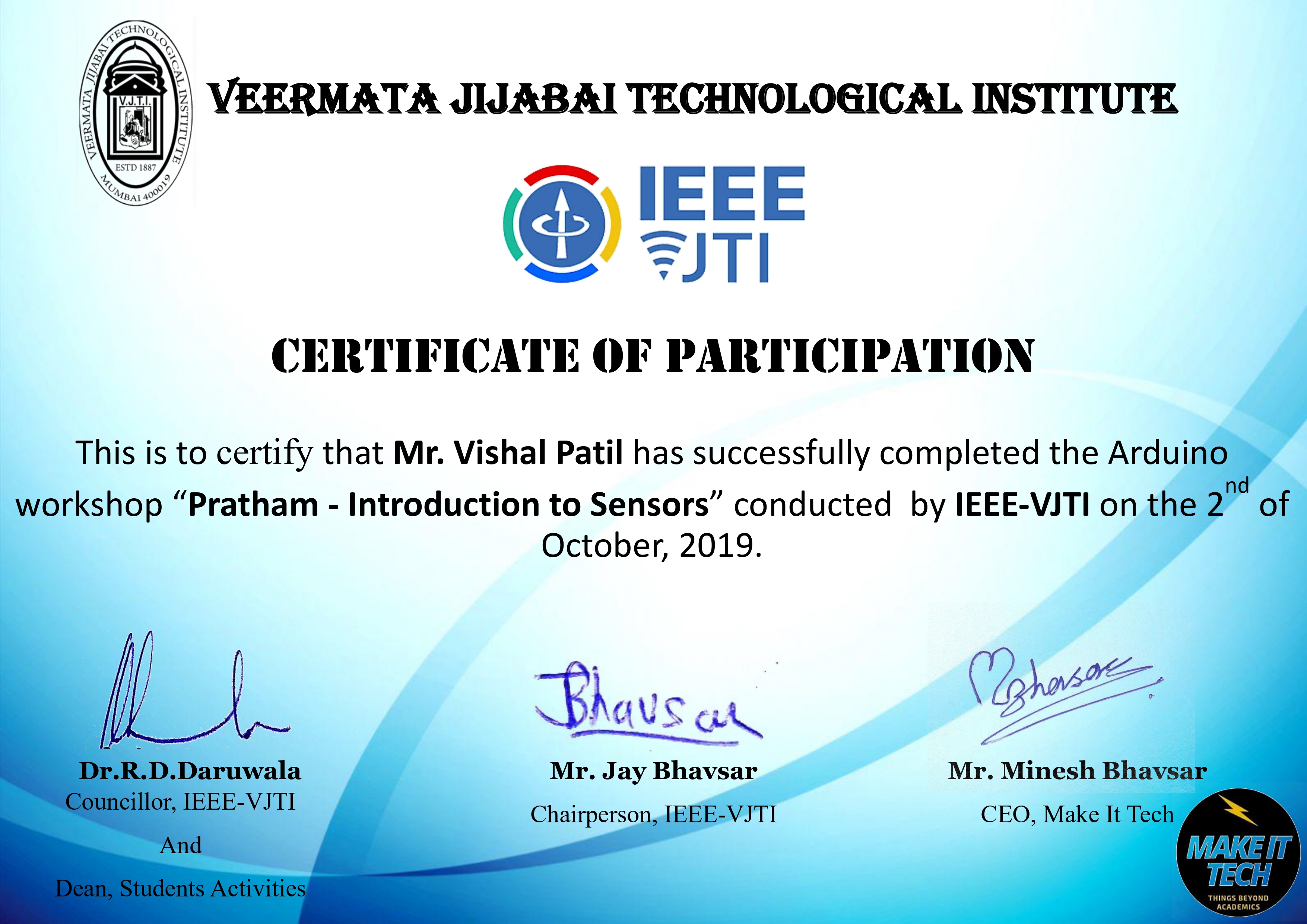 IEEE VJTI Introduction to Sensors Bootcamp
