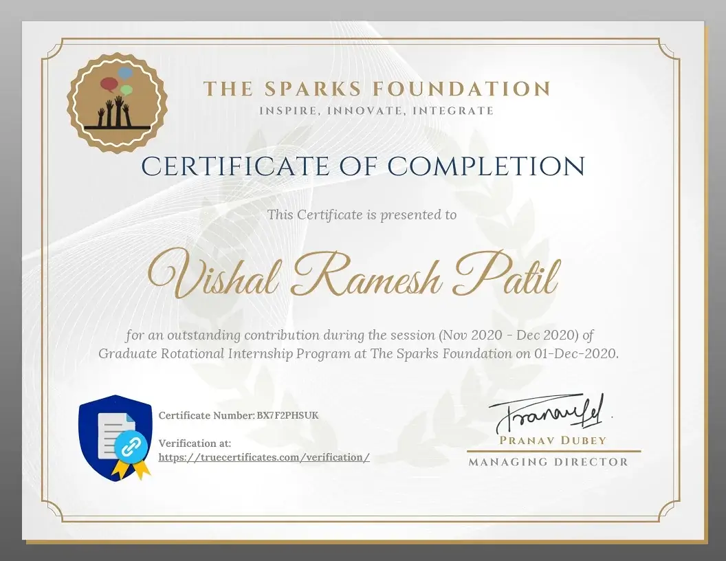 Graduate Rotational Internship Program at The Sparks Foundation