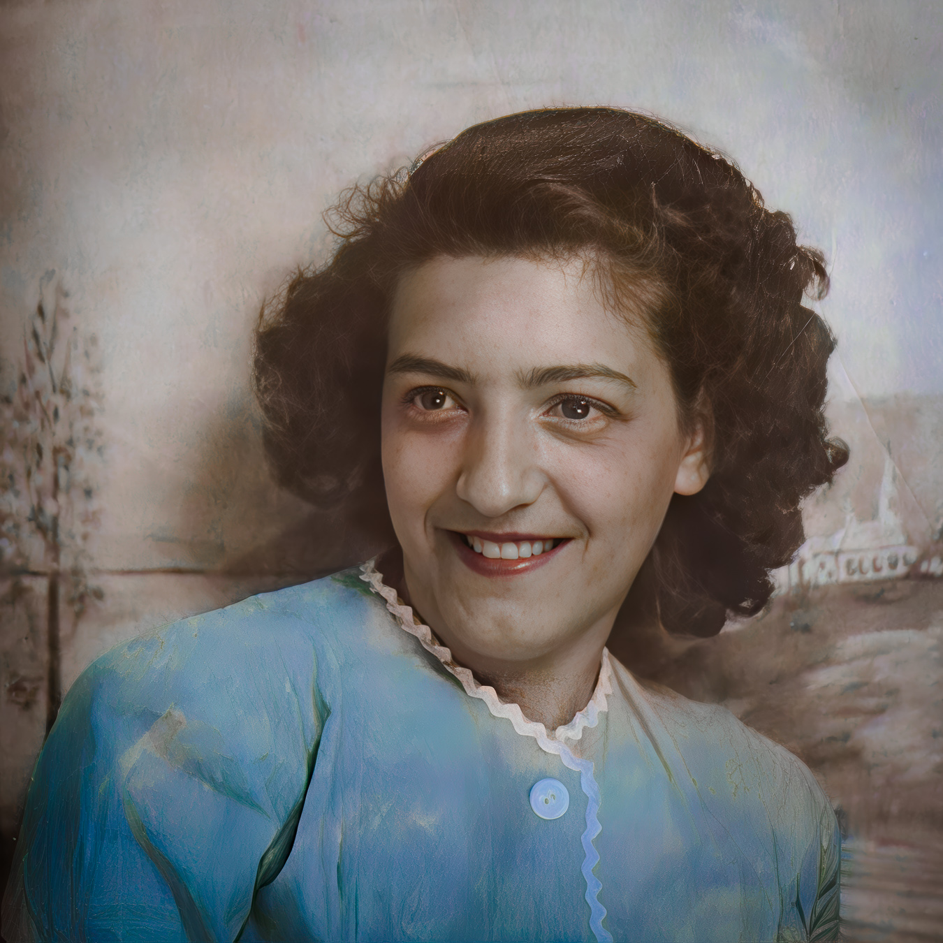 After, restored photo of a radiant young lady