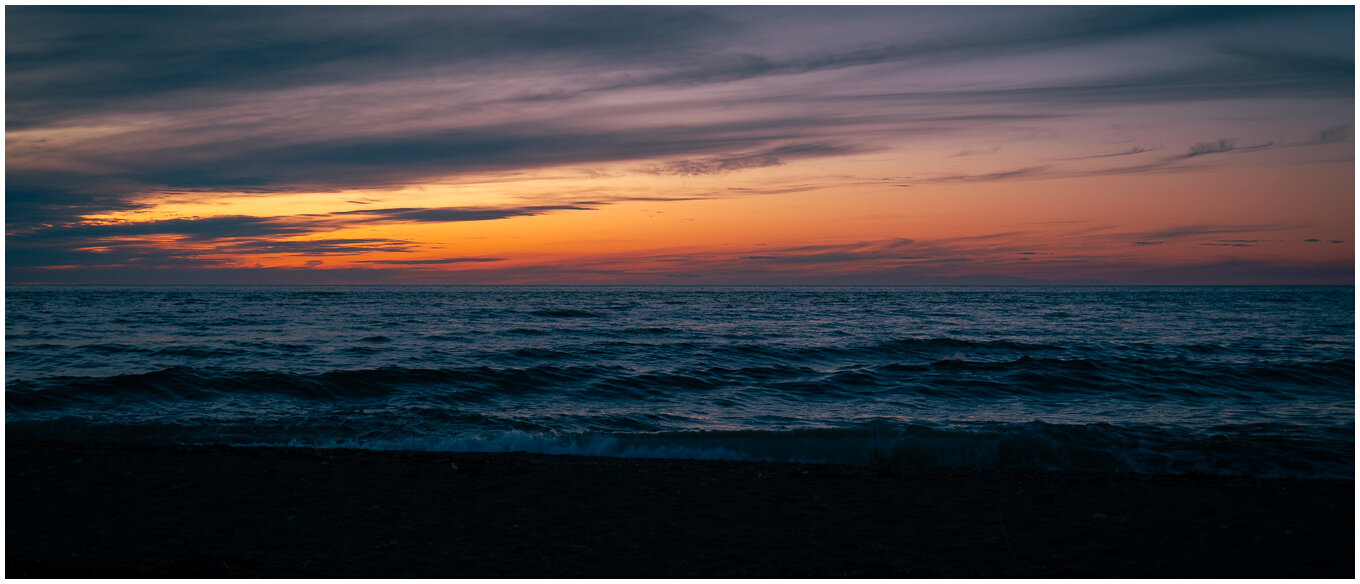 Coucher de soleil sur le fleuve fleuve St-Laurent