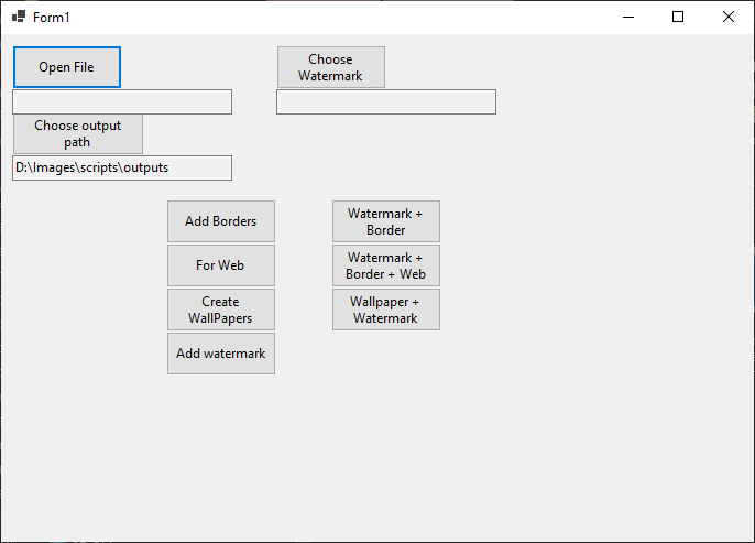 Application WinForm basique utilisant ImageMagick pour le traitement d'images