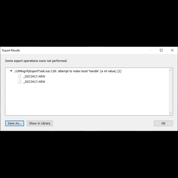 Solution de contournement pour un plugin Lightroom