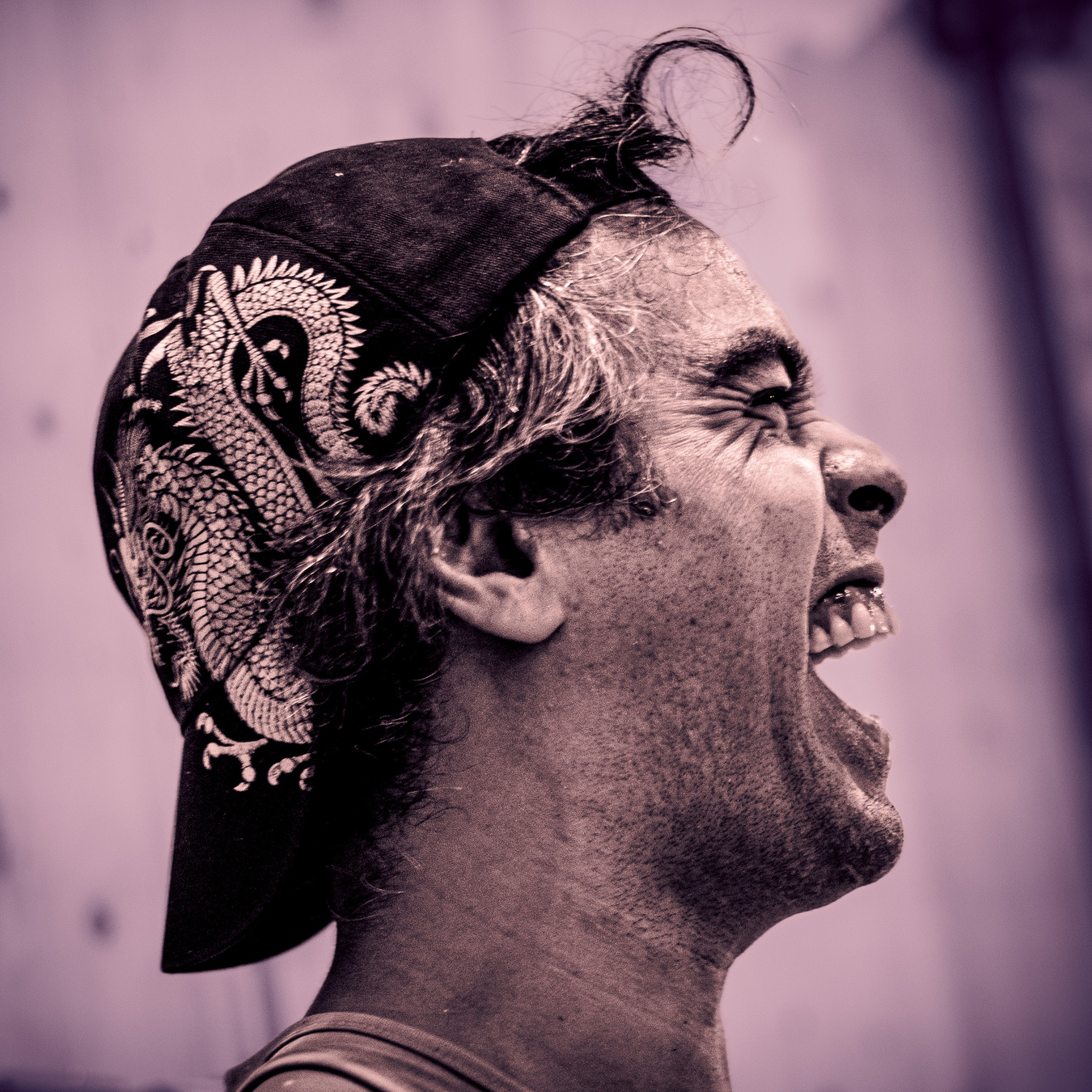 A portrait of a man that highlights his facial flaws