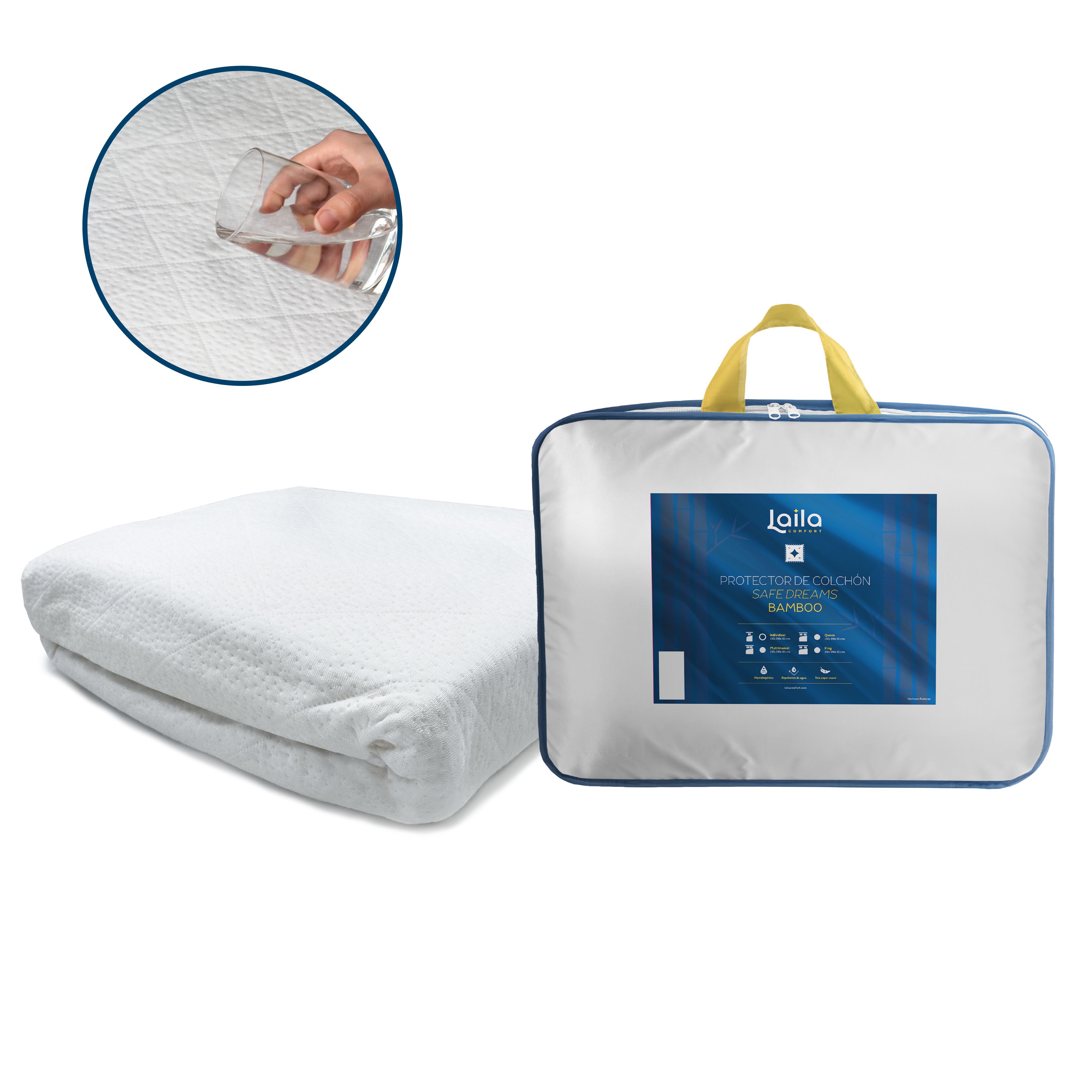 thumbnail image 1 of Protector de Colchón Toallin Bambo Impermeable Laila Comfort, 1 of 7