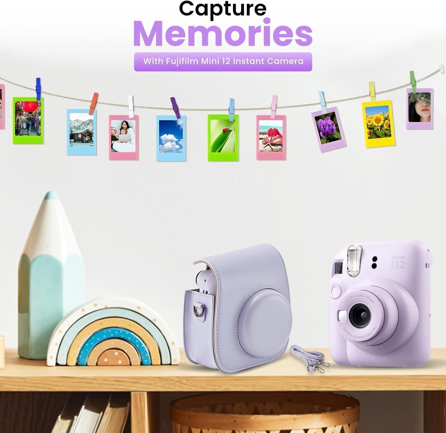 Cámara Instantánea Fujifilm Instax Mini 12 Bundle (incluye accesorios y película)
