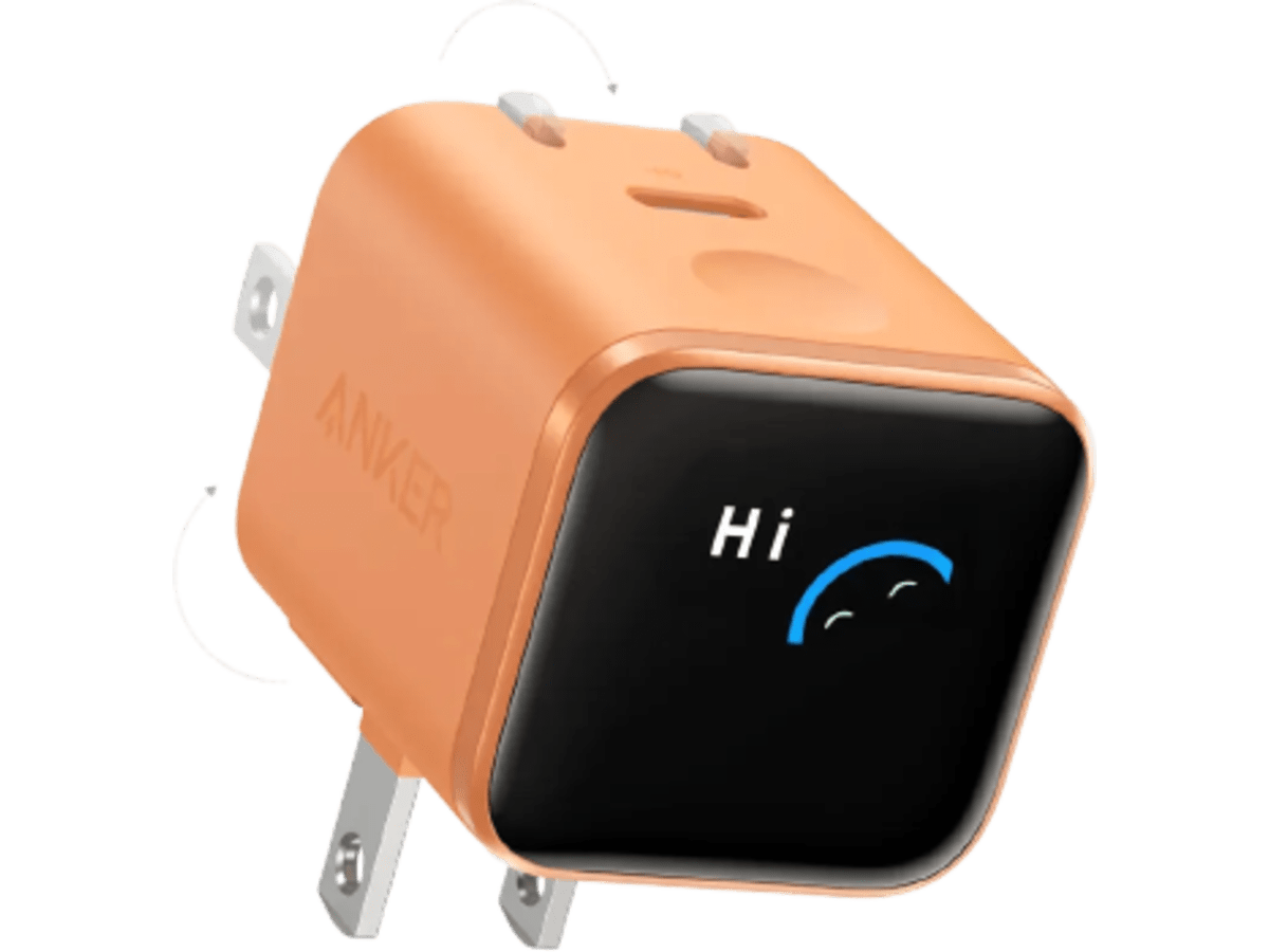 Cargador de Pared Anker Nano 45W GaN Fast Charger con Pantalla Inteligente - Naranja