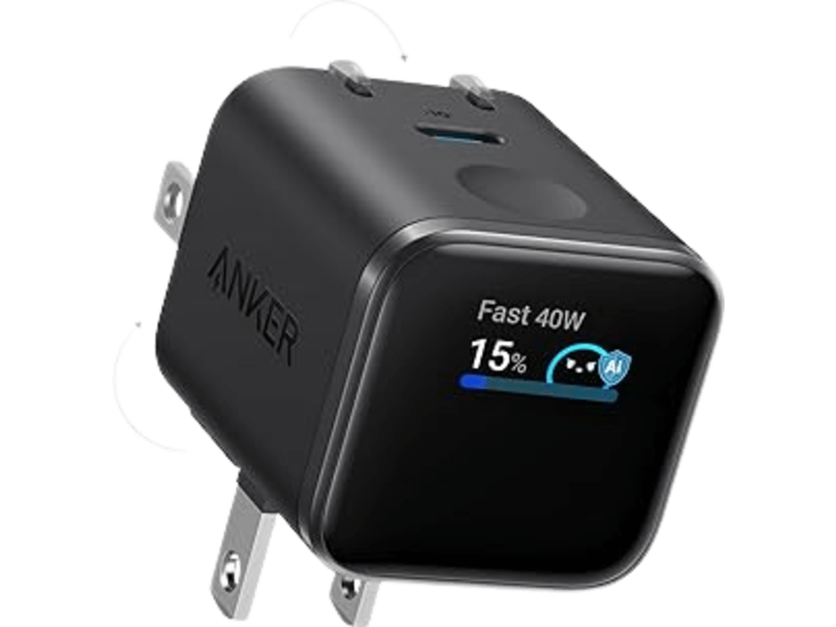 Cargador de Pared Anker Nano 45W GaN Fast Charger con Pantalla Inteligente - Negro