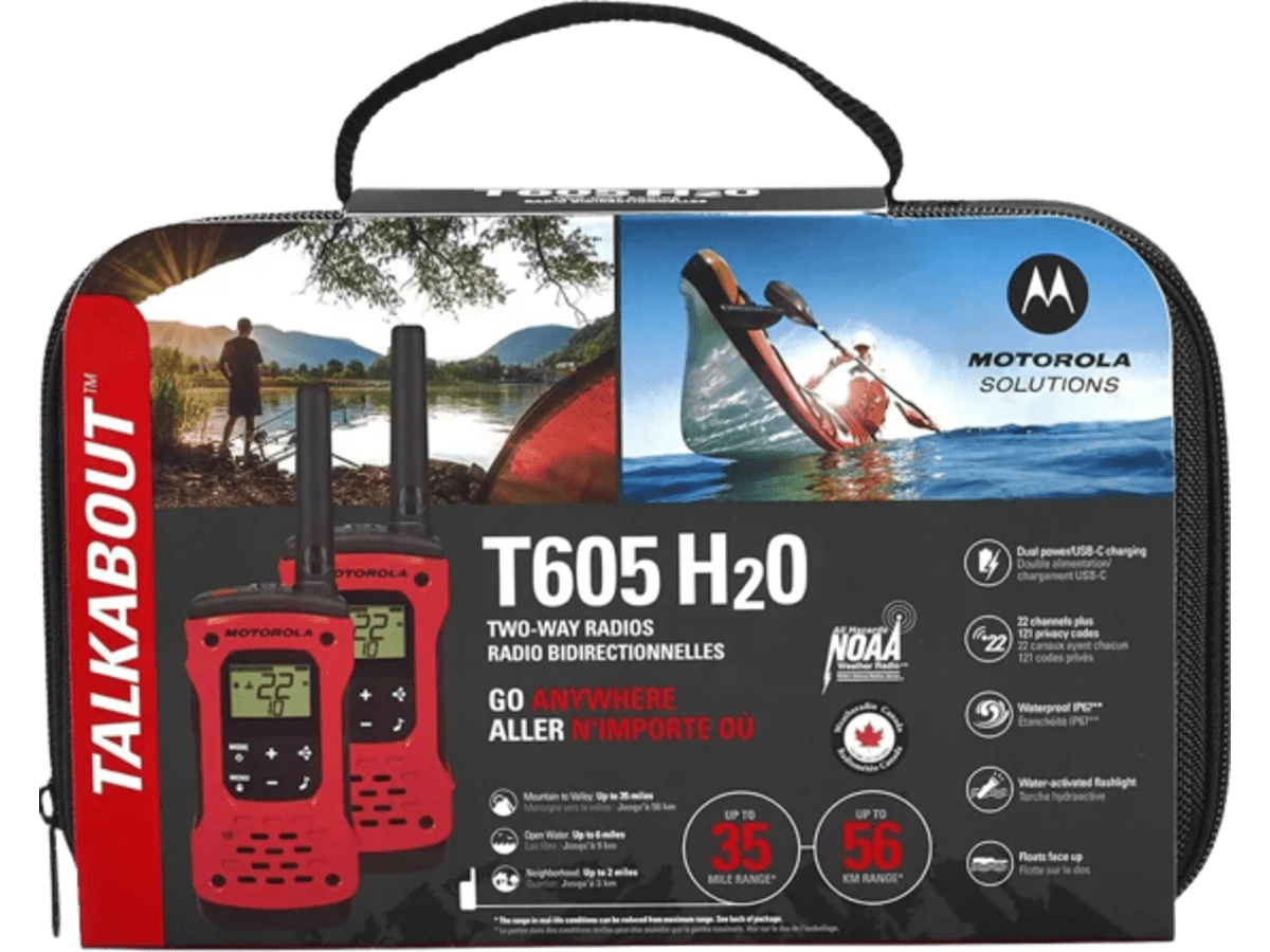 Radios Motorola Solutions T605 H2O Talkabout radios bidireccionales x2