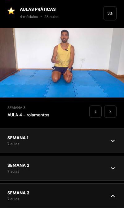 Uma prática aberta na área de membros, com o Vander em vídeo