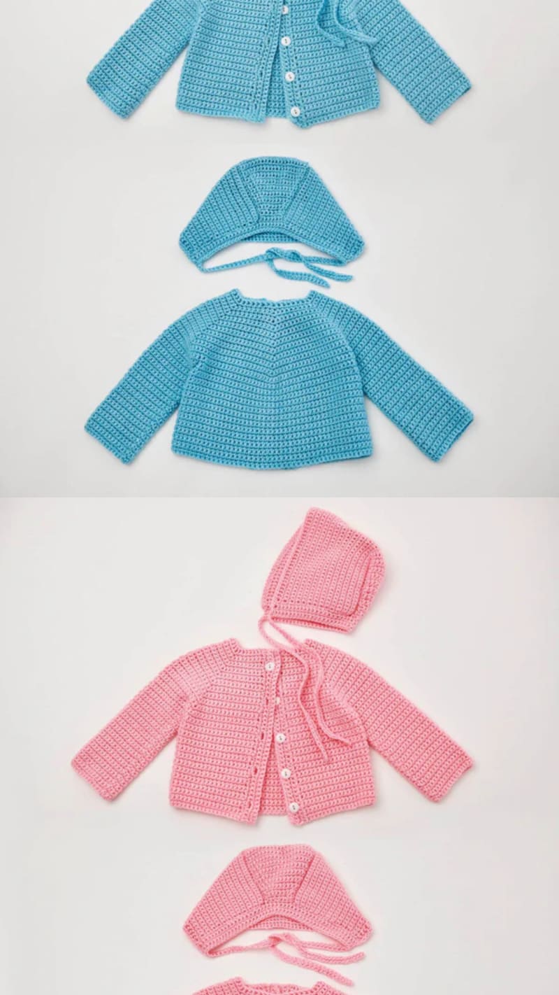 Bonnet and Cardi Set