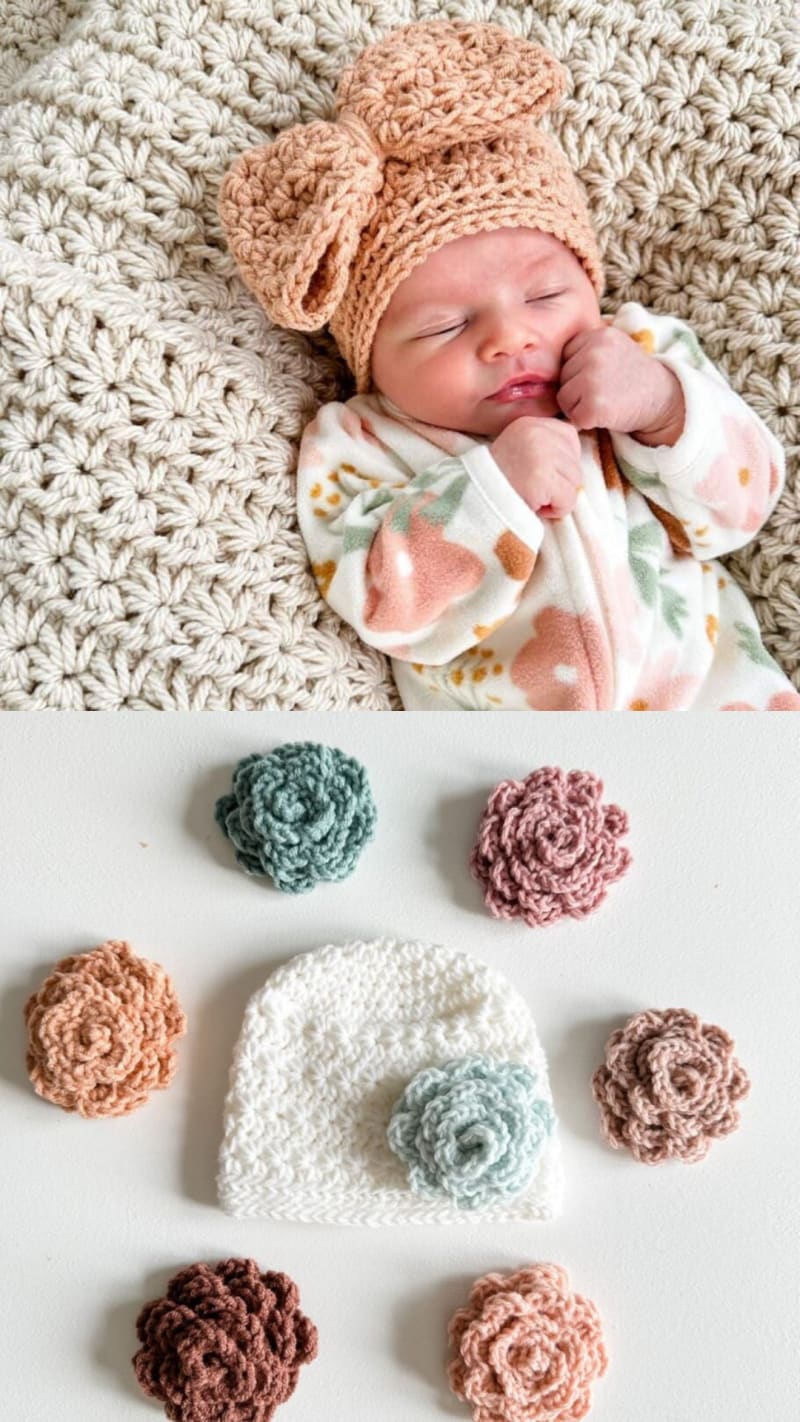 **Star Stitch Crochet Baby Hat**
