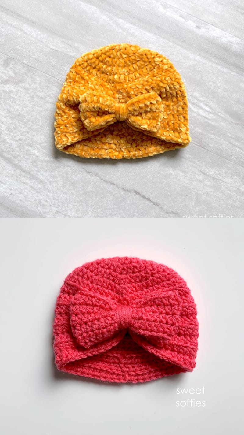 **Ribbed Baby Turban Hat with Bow**
