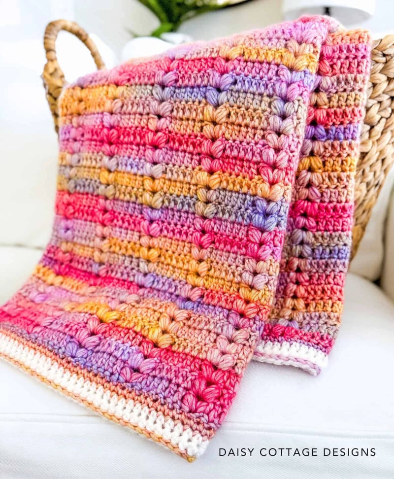3. Puff Stitch Baby Blanket Crochet Pattern