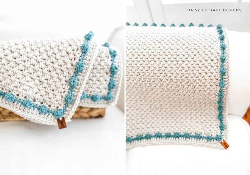 20. Peek-a-Blue Baby Blanket Crochet Pattern