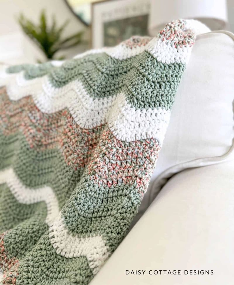 22. The Rosewood Ripple Baby Blanket Crochet Pattern