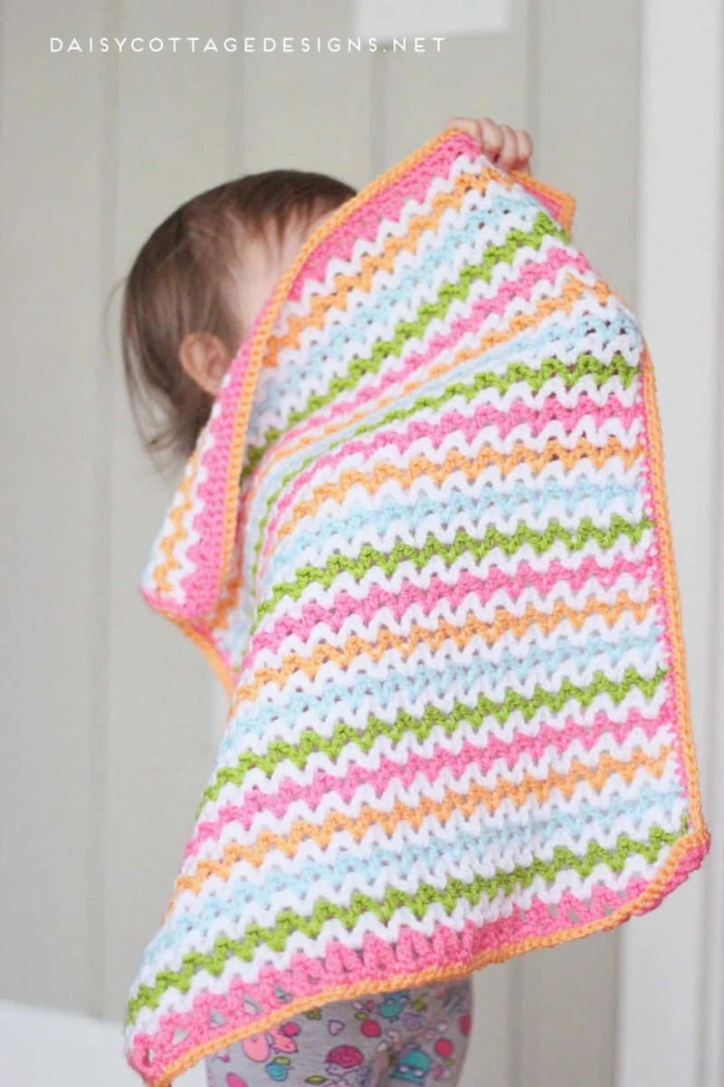 25. V-Stitch Lovey Blanket Pattern