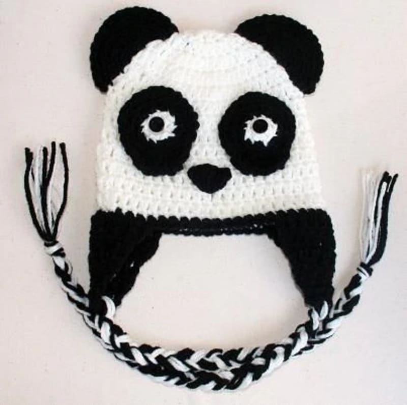 ### Baby Panda Earflap Hat