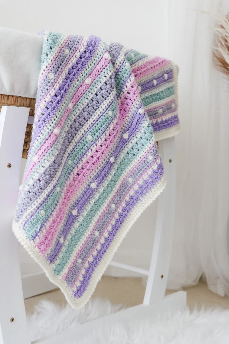 ### Bobble Stripe Baby Blanket