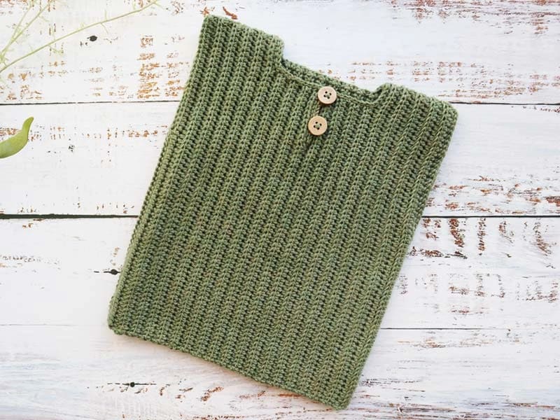 ### Rib Crochet Baby Vest