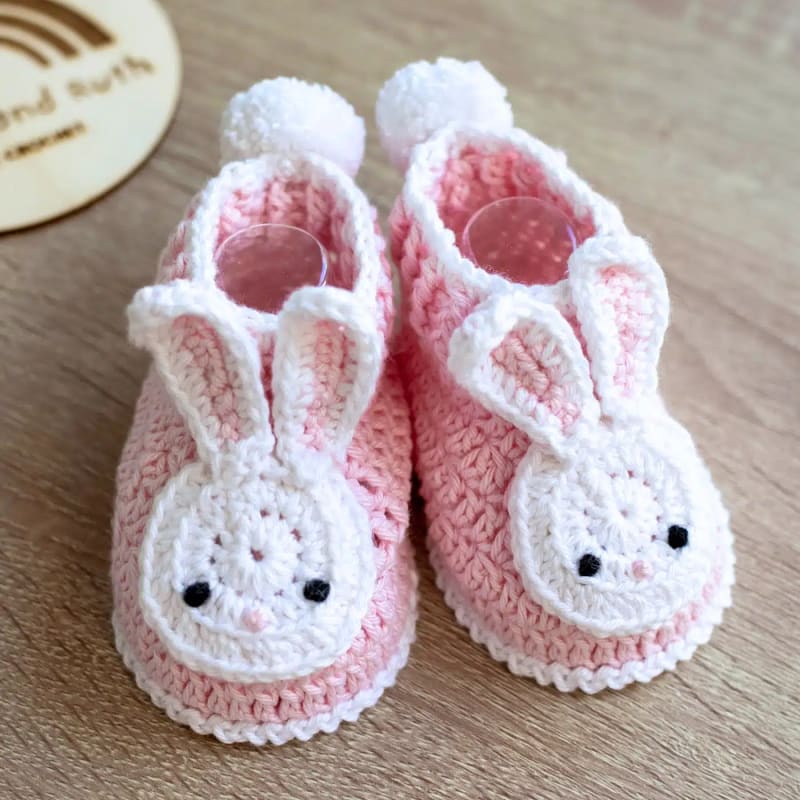 ### Bunny Crochet Baby Booties